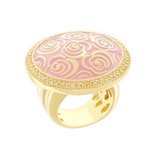 NEW Lauren G Adams Pink/Gold Cocktail Ring Size 6